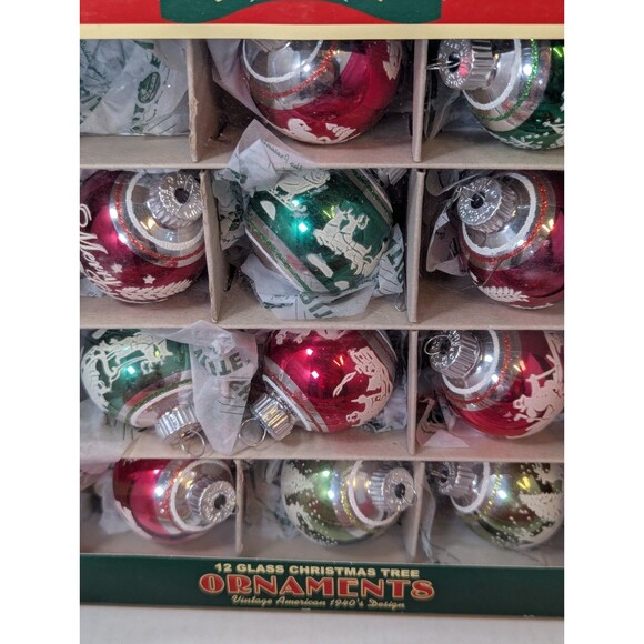 Vtg Chris Radko Shiny Brite Mercury Glass Christmas Ornaments Designs W/Boxes 17 - Picture 3 of 5